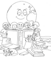 Lamina para colorear Dibujos del D&iacute;a Mundial Del Libro. 